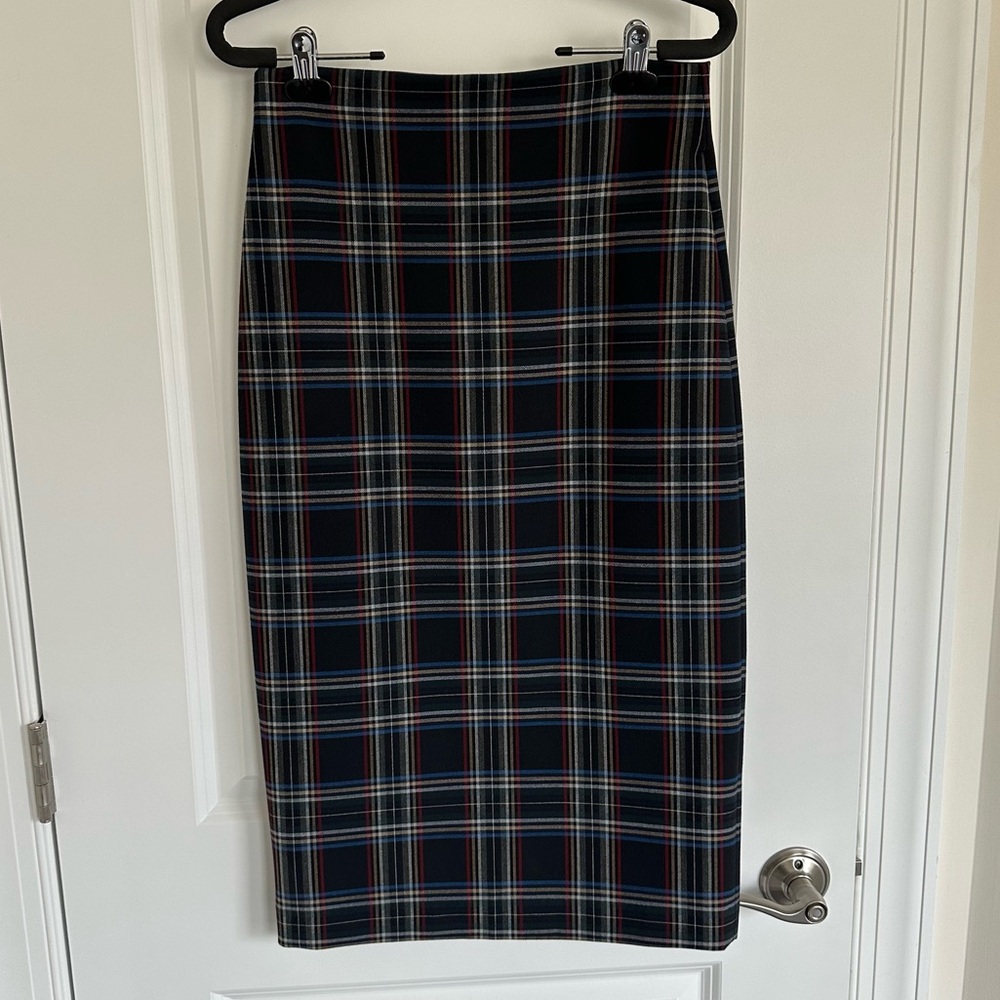 NWT ZARA Plaid Midi Pencil Skirt - Medium